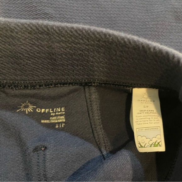 Offline by Aerie Blue Knit Yoga Pants Y2K Women’s Flare Small Bell Bottom Cotton - Picture 3 of 10